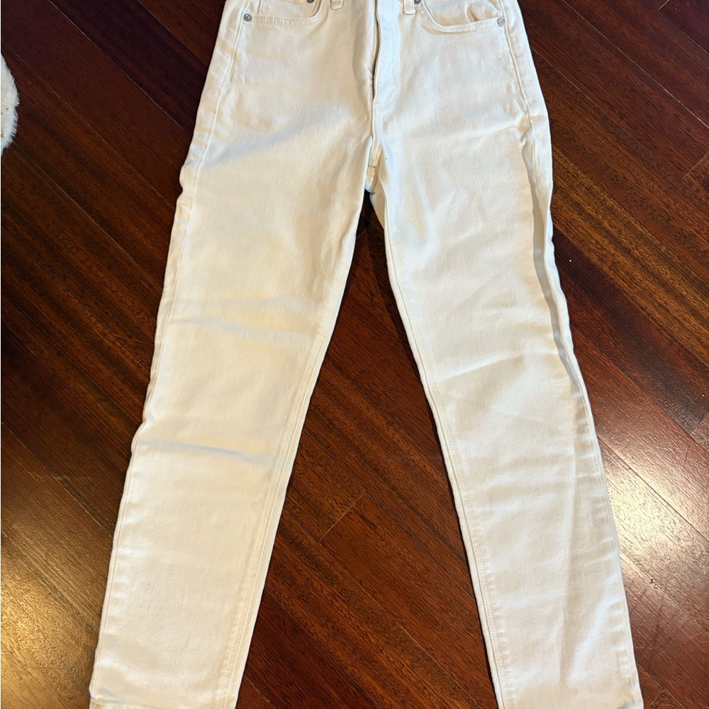 rag & bone Women's Off-White Straight Leg Jeans